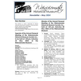 Newsletter (Wainuiomata Historical Museum) May 2024