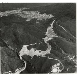 Aerial view of Wainuiomata, from above Hill Road