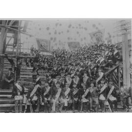 Orange Lodge: seated outdoor gathering