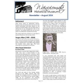 Newsletter (Wainuiomata Historical Museum Society) August 2024