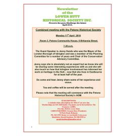 Newsletter of the Lower Hutt Historical Society
