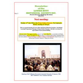 Newsletter of the Lower Hutt Historical Society 