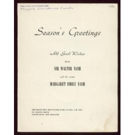 Christmas cards from Walter Nash