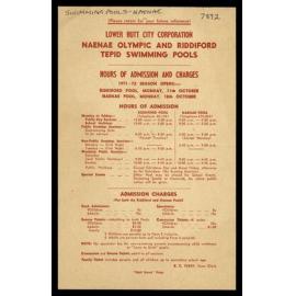 Ephemera : Lower Hutt Swimming Pools 