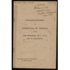 Acknowledgment of Conditions of Tenancy