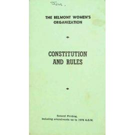 Belmont Women's Organisation - Constitution and Rules