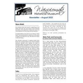 Newsletter (Wainuiomata Historical Museum) August 2022