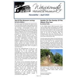 Newsletter (Wainuiomata Historical Museum) April 2025
