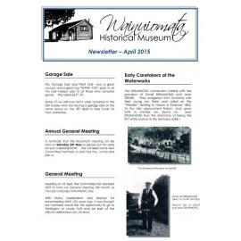 Newsletter (Wainuiomata Historical Museum) April 2015