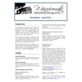 Newsletter (Wainuiomata Historical Museum) April 2016