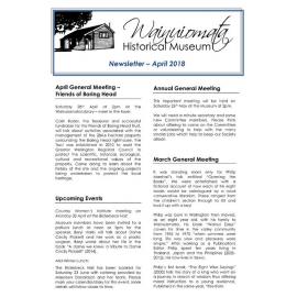 Newsletter (Wainuiomata Historical Museum) April 2018