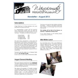 Newsletter (Wainuiomata Historical Museum) August 2013