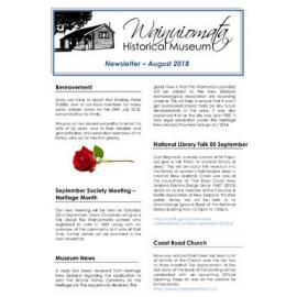Newsletter (Wainuiomata Historical Museum) August 2018