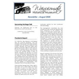 Newsletter (Wainuiomata Historical Museum) August 2020