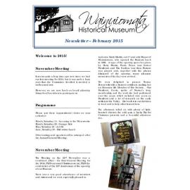 Newsletter (Wainuiomata Historical Museum) February 2015