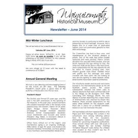 Newsletter (Wainuiomata Historical Museum) July 2014