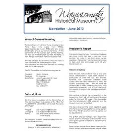 Newsletter (Wainuiomata Historical Museum) June 2013