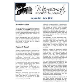 Newsletter (Wainuiomata Historical Museum) June 2018