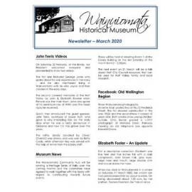 Newsletter (Wainuiomata Historical Museum) March 2020