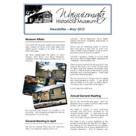 Newsletter (Wainuiomata Historical Museum) May 2012