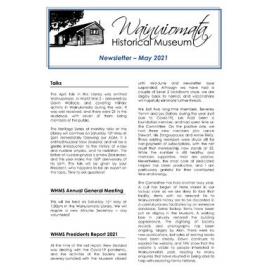 Newsletter (Wainuiomata Historical Museum) May 2021