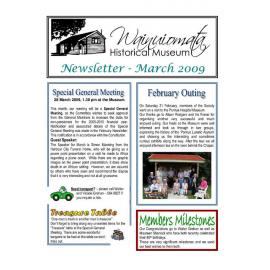Newsletter (Wainuiomata Historical Museum) March 2009