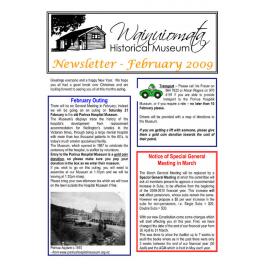Newsletter (Wainuiomata Historical Museum) February 2009