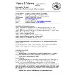 Newsletter (NZ Society of Genealogists, Hutt Valley Branch) 300