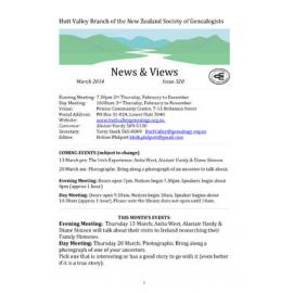 Newsletter (NZ Society of Genealogists, Hutt Valley Branch) 320