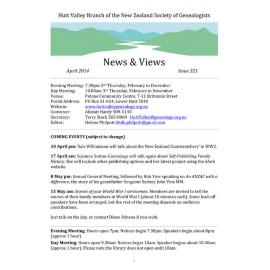Newsletter (NZ Society of Genealogists, Hutt Valley Branch) 321