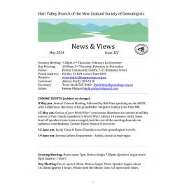 Newsletter (NZ Society of Genealogists, Hutt Valley Branch) 322