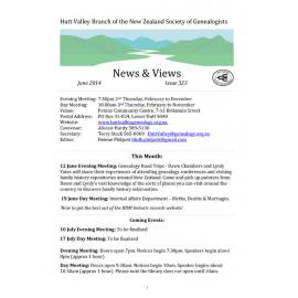 Newsletter (NZ Society of Genealogists, Hutt Valley Branch) 323