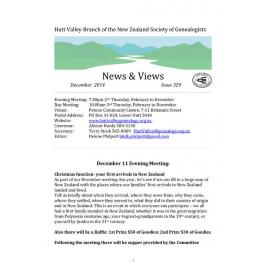 Newsletter (NZ Society of Genealogists, Hutt Valley Branch) 329