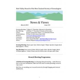 Newsletter (NZ Society of Genealogists, Hutt Valley Branch) 331