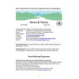 Newsletter (NZ Society of Genealogists, Hutt Valley Branch) 332