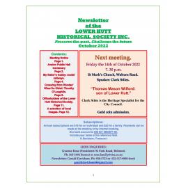 Newsletter of the Lower Hutt Historical Society