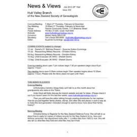 Newsletter (NZ Society of Genealogists, Hutt Valley Branch) 302
