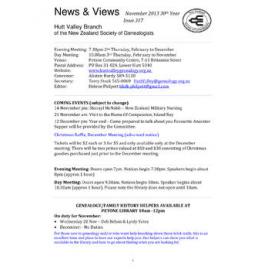 Newsletter (NZ Society of Genealogists, Hutt Valley Branch) 317