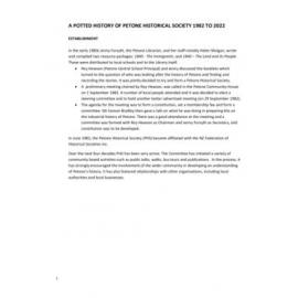 A potted history of Petone Historical Society, 1982 to 2022