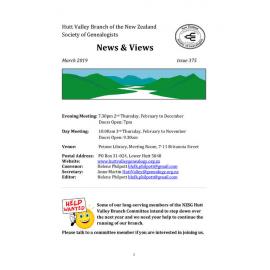 Newsletter (NZ Society of Genealogists, Hutt Valley Branch) 375