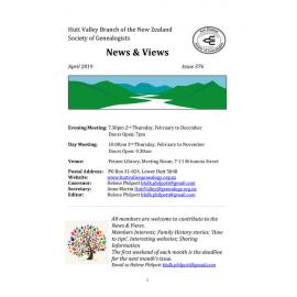 Newsletter (NZ Society of Genealogists, Hutt Valley Branch) 376