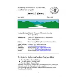 Newsletter (NZ Society of Genealogists, Hutt Valley Branch) 378