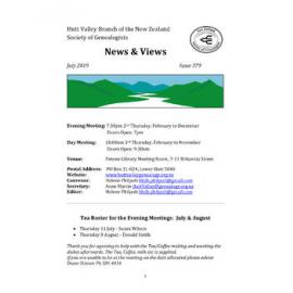 Newsletter (NZ Society of Genealogists, Hutt Valley Branch) 379