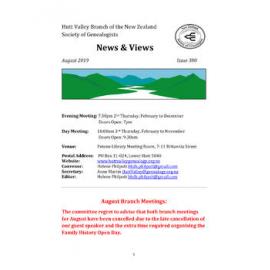 Newsletter (NZ Society of Genealogists, Hutt Valley Branch) 380