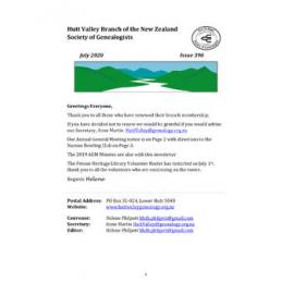Newsletter (NZ Society of Genealogists, Hutt Valley Branch) 390
