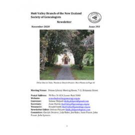 Newsletter (NZ Society of Genealogists, Hutt Valley Branch) 393
