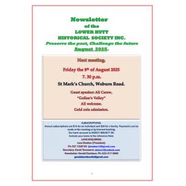 Newsletter of the Lower Hutt Historical Society (August 2025)