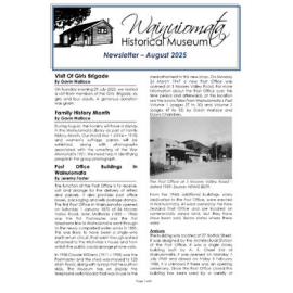 Newsletter (Wainuiomata Historical Museum) August 2025