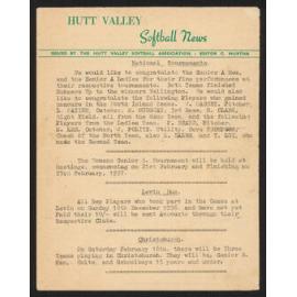 Hutt Valley Softball News