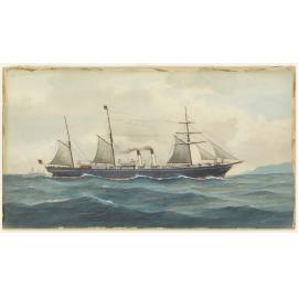 Wonga Wonga steamship: painting by Charles Dickson